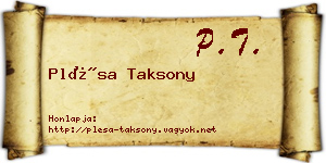 Plésa Taksony névjegykártya
